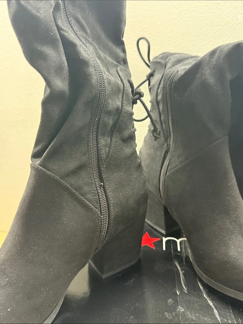 Journee Black Suede Over-the-Knee Women's Boots Size 8M